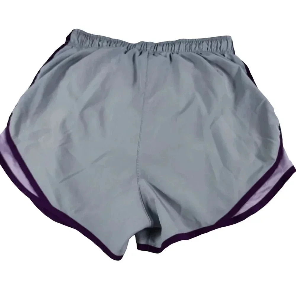 Nike Dri-Fit Grey & Purple Running Womens Shorts Small Integrated Underwear - Picture 3 of 10
